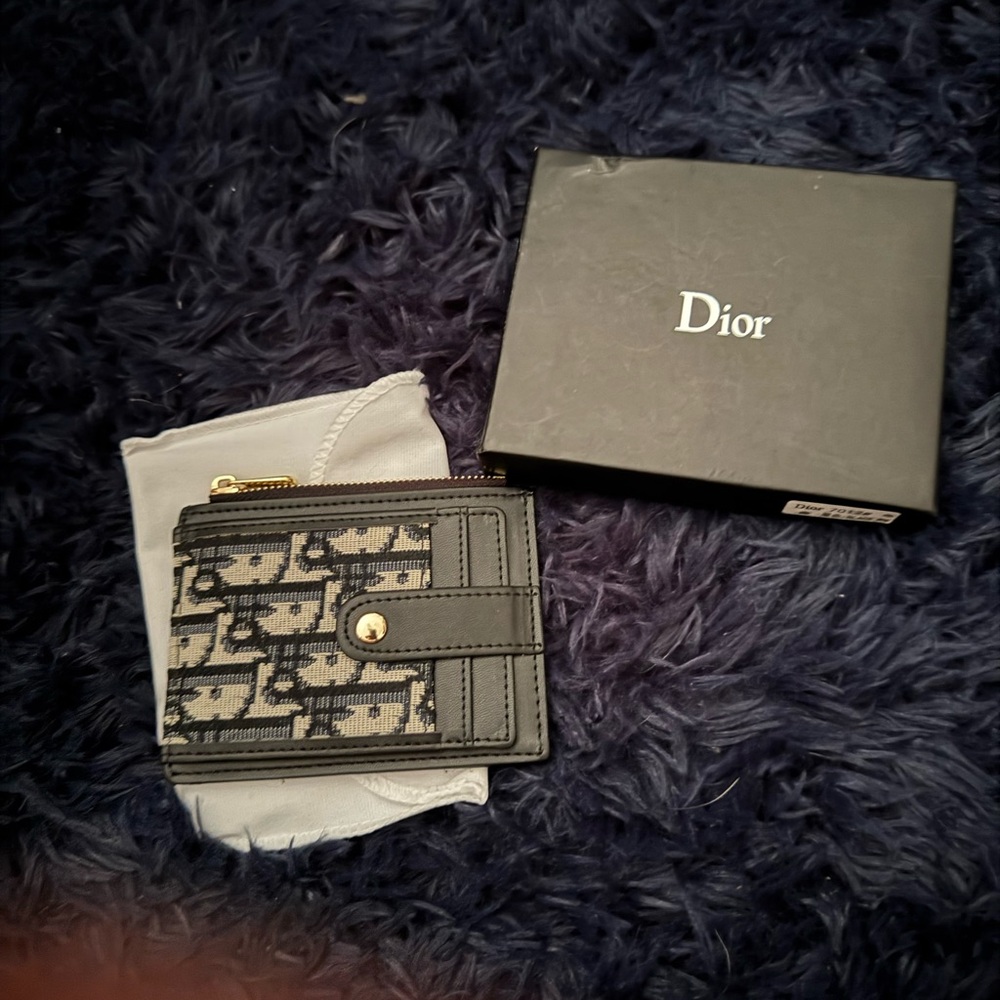 Dior Monogram Black and Gray Wallet